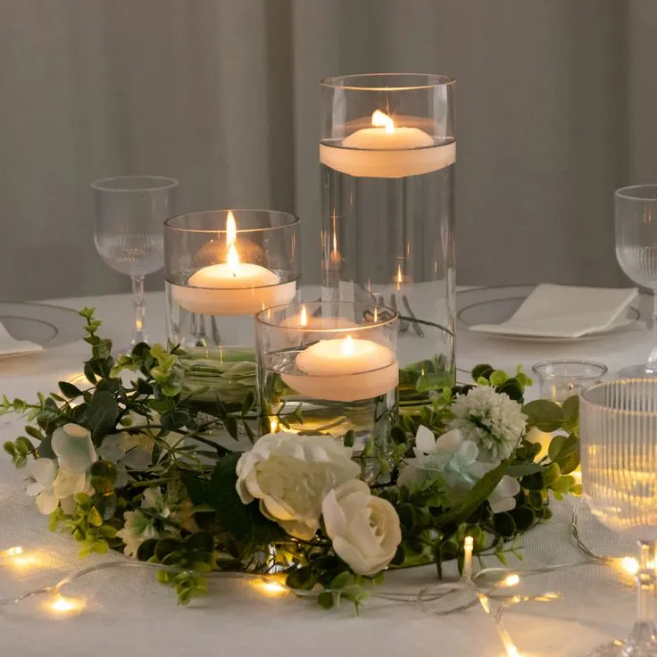 Vela Flutuante Rechaud Branca 5h view 2